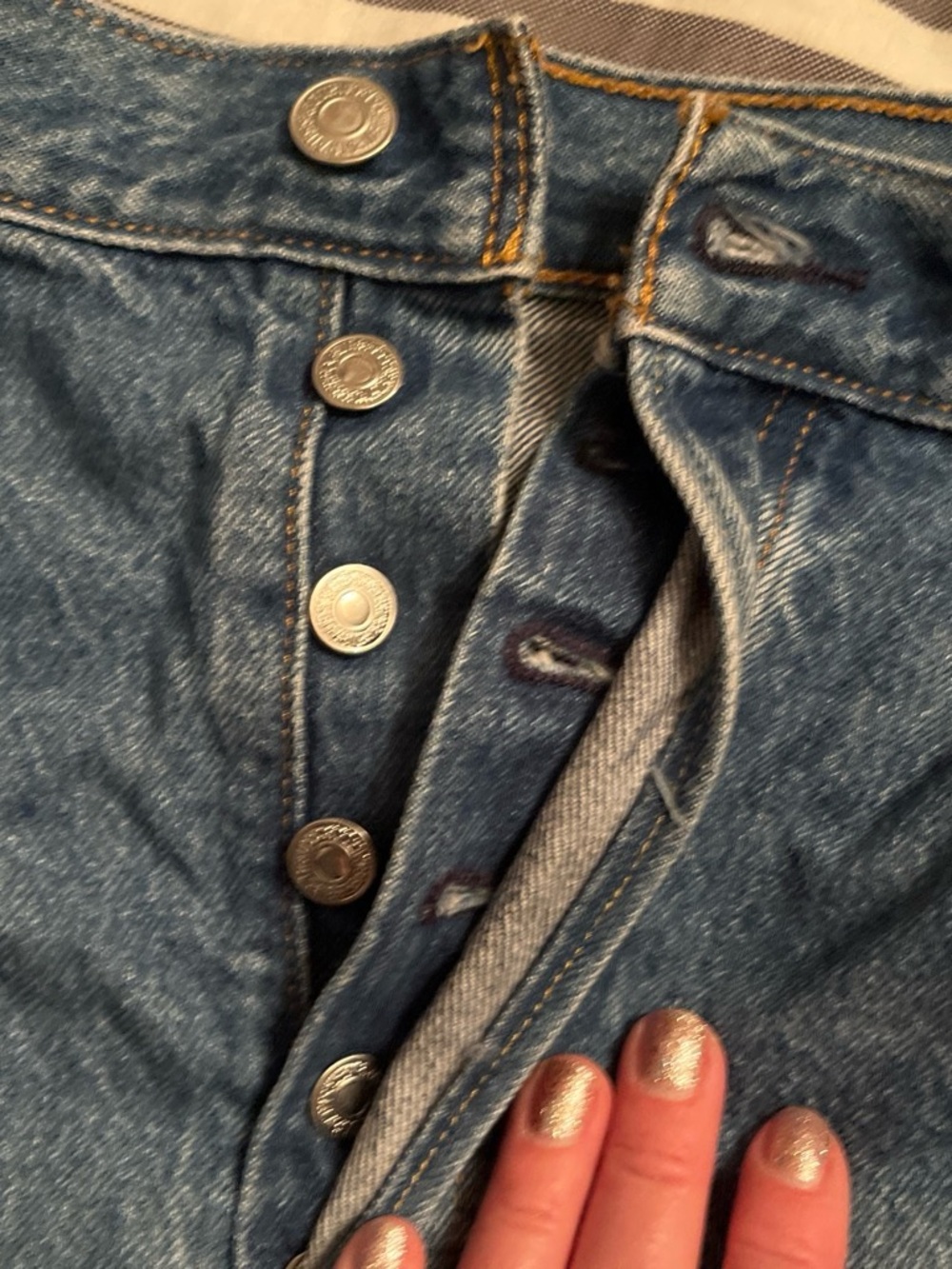 Levi's Medium Blue Button-Fly Denim Jeans